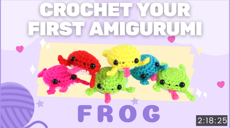 Crochet your first amigurumi frog video tutorial beginners